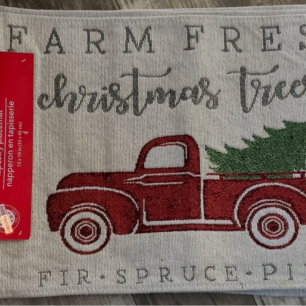 Christmas Themed Place Mats.  Four placemats total, 13”x18”